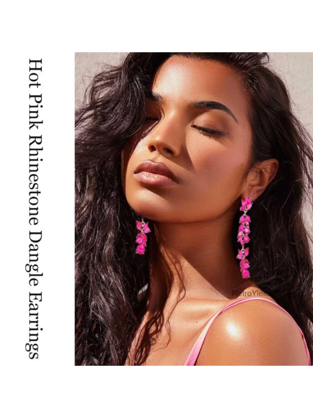 Rhinestone Dangle Earrings Long Teardrop Drop Earrings for Women Wedding Bridal